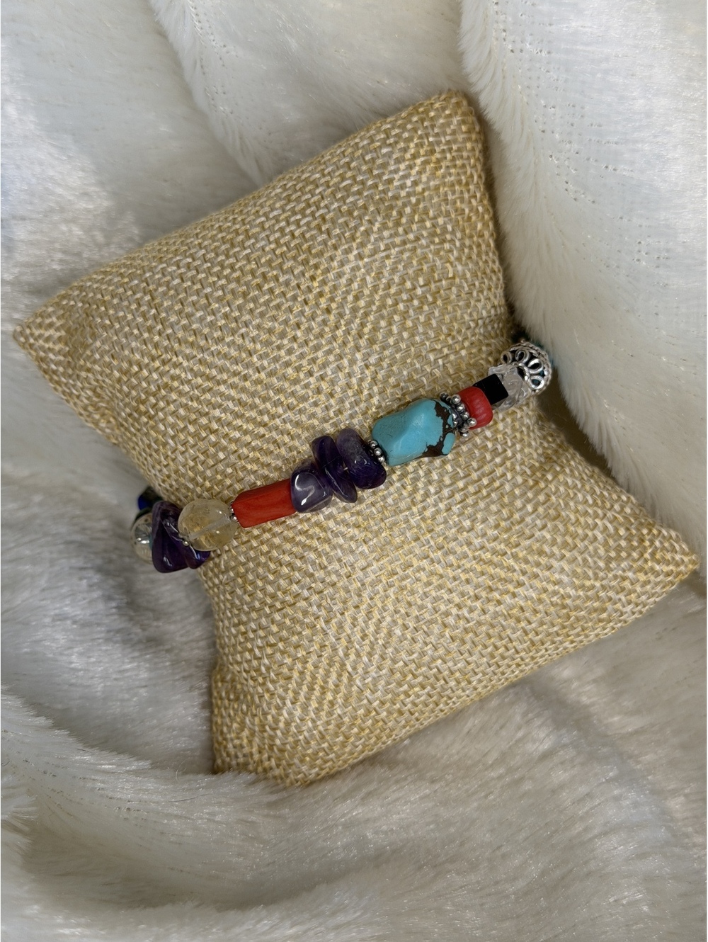 Vintage Silpada Sterling Silver and Natural Stone Bracelet B0988